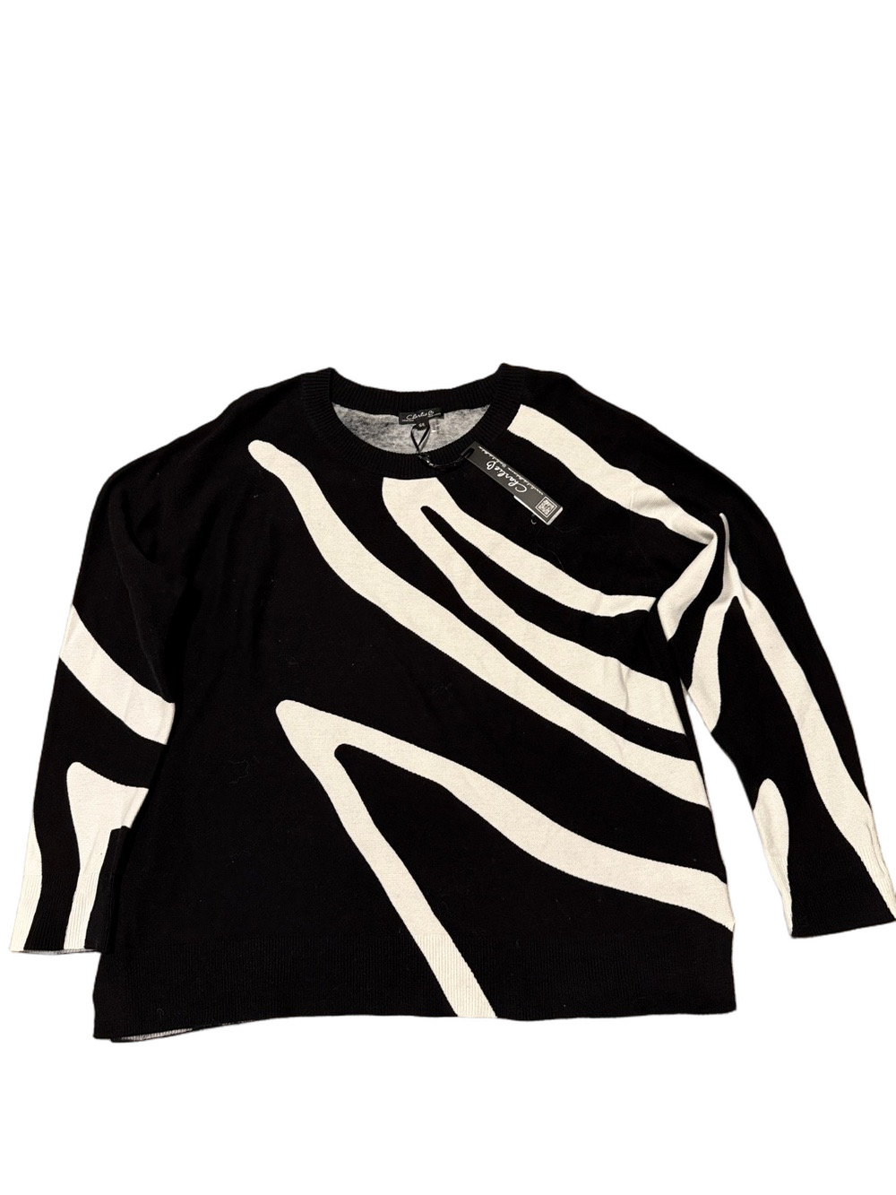 NWT Charlie B black / white sweater sz L